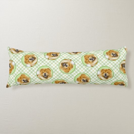 Coussins Longs Chow Chow Peinture Rouge Roux Cute Chien original (Devant)