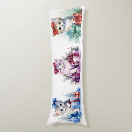 Coussins Longs Christmas Cat (Devant (Vertical))