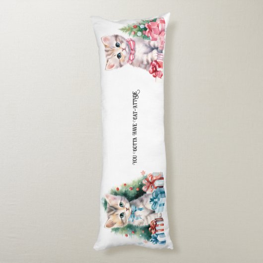 Coussins Longs Christmas Cat (Dos (Vertical))