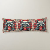 Coussins Longs Christmas Raccoon Cocoa Cheer (Dos)