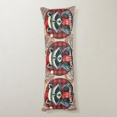 Coussins Longs Christmas Raccoon Cocoa Cheer (Dos (Vertical))