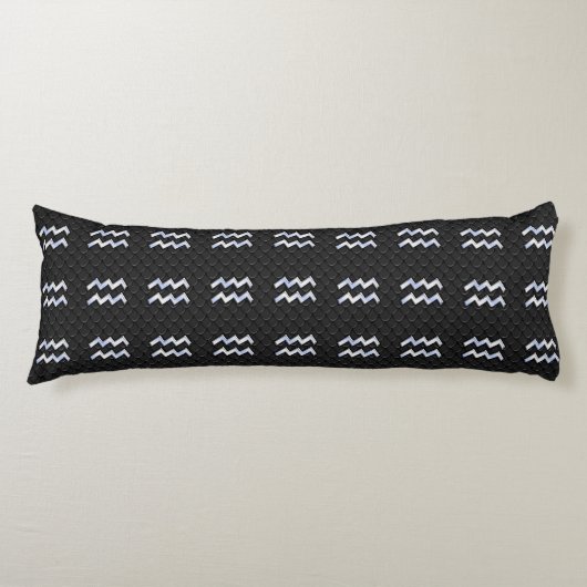 Coussins Longs Chrome comme Aquarius Zodiac Symbole sur serpent (Devant)