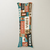 Coussins Longs Citations de café coloré (Devant (Vertical))