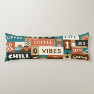 Coussins Longs Citations de café coloré