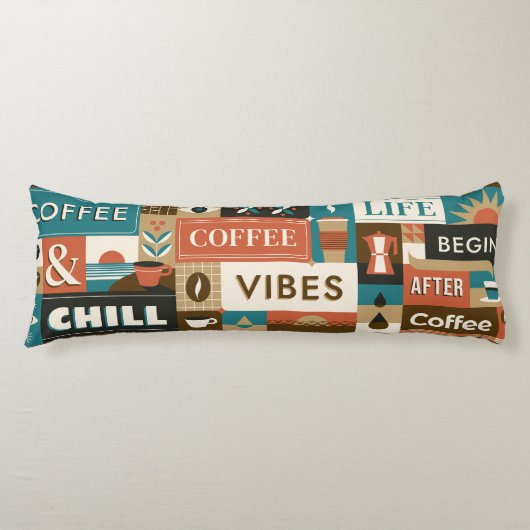 Coussins Longs Citations de café coloré (Devant)