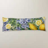 Coussins Longs Citrons méditerranéens Carreaux portugais d'été (Dos)