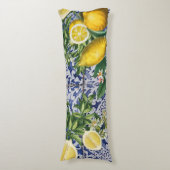 Coussins Longs Citrons méditerranéens Carreaux portugais d'été (Devant (Vertical))