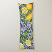 Coussins Longs Citrons méditerranéens Carreaux portugais d'été (Dos (Vertical))