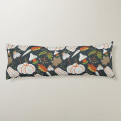 Coussins Longs Citrouille continu motif floral noir et blanc (Dos)