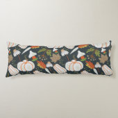 Coussins Longs Citrouille continu motif floral noir et blanc (Devant)