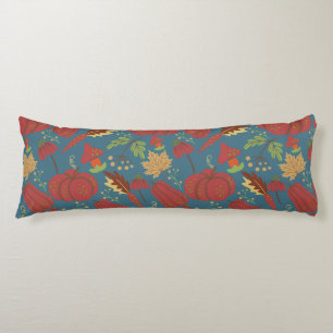 Coussins Longs Citrouille et carotte sans couture motif rouge et