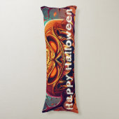 Coussins Longs Citrouille orange effrayant avec visage, Halloween (Devant (Vertical))