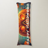 Coussins Longs Citrouille orange effrayante avec visage, Hallowee (Devant (Vertical))
