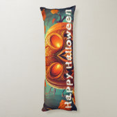 Coussins Longs Citrouille orange effrayante avec visage, Hallowee (Dos (Vertical))