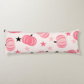 Coussins Longs Citrouille rose et noir avec étoiles Halloween et  (Dos)