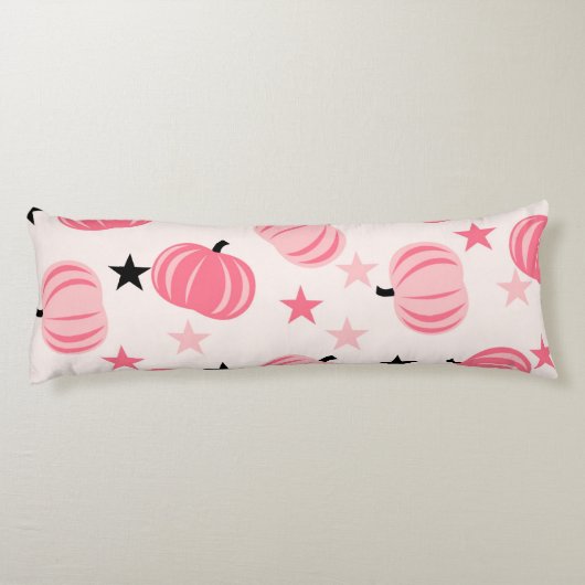 Coussins Longs Citrouille rose et noir avec étoiles Halloween et  (Dos)