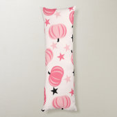 Coussins Longs Citrouille rose et noir avec étoiles Halloween et  (Dos (Vertical))