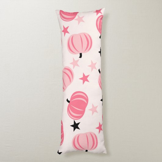 Coussins Longs Citrouille rose et noir avec étoiles Halloween et  (Dos (Vertical))