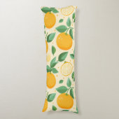 Coussins Longs Citrus citron jaune motif de fruits tropicaux (Devant (Vertical))