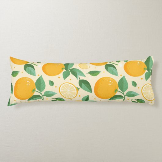 Coussins Longs Citrus citron jaune motif de fruits tropicaux (Devant)
