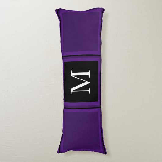 Coussins Longs Clair Royal violet rayé personnalisé unique initia (Devant (Vertical))