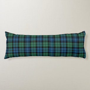 Coussins Longs Clan Plaid Campbell Green Blue Check Tartan