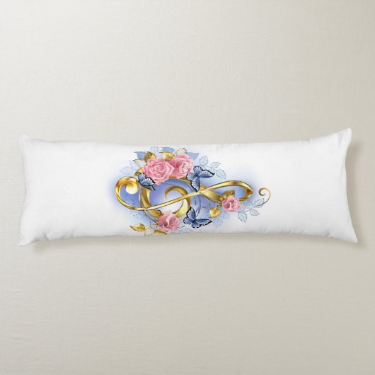 Coussins Longs Clé de fer avec roses roses roses (Dos)