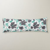 Coussins Longs Clematis Floral Gris Aquarelle Turquoise (Dos)