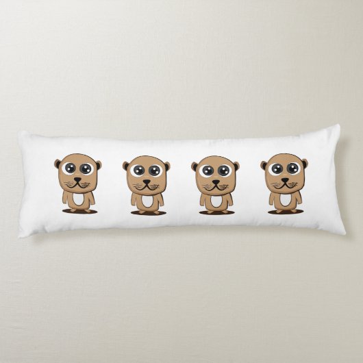 Coussins Longs Clipart mignon de caractère (Dos)
