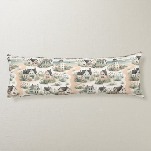 Coussins Longs Coastal Cottage Lighthouse Pattern (Dos)