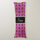 Coussins Longs Coccinelle pourpre en pastel nommée personnalisée (Devant (Vertical))