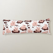 Coussins Longs Cochons mignons jouant dans les animaux de ferme d (Dos)