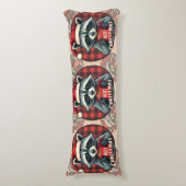Coussins Longs Cocoa Cheer de Raton Laveur de Noël (Devant (Vertical))