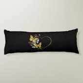 Coussins Longs Coeur aux papillons d'or (Dos)