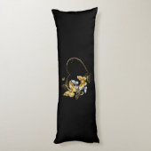 Coussins Longs Coeur aux papillons d'or (Dos (Vertical))