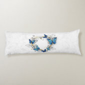 Coussins Longs Coeur bijoux avec papillons Morpho (Dos)