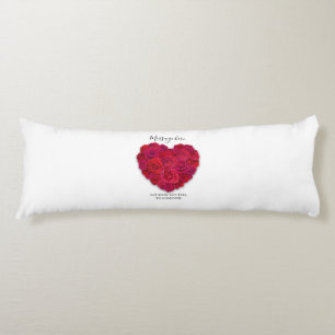 Coussins Longs Cœur Floral Romantique Rose Rouge Texte Personnali