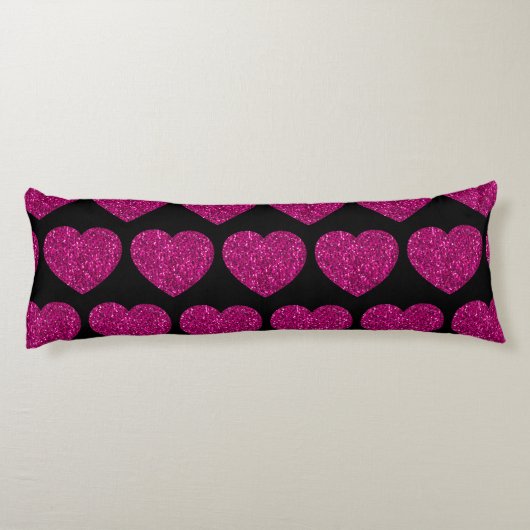 Coussins Longs Coeur rose chaud faux parties scintillant scintill (Dos)