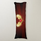 Coussins Longs Coeur rouge avec ailes d'or (Devant (Vertical))