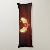 Coussins Longs Coeur rouge avec ailes d'or (Dos (Vertical))
