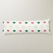 Coussins Longs Cœur simple mignon sans couture rose / crème (Dos)