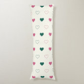 Coussins Longs Cœur simple mignon sans couture rose / crème (Devant (Vertical))