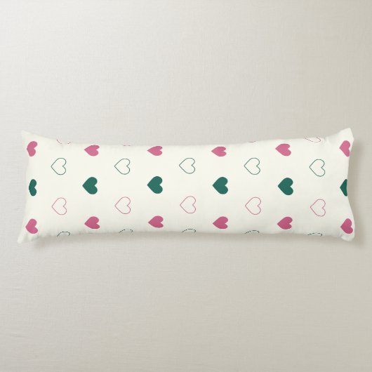 Coussins Longs Cœur simple mignon sans couture rose / crème (Devant)
