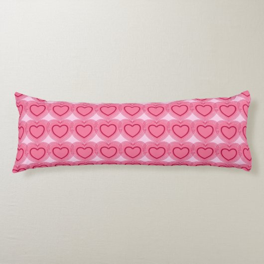 Coussins Longs Coeurs Abstraits modernes - Azalea rose (Devant)