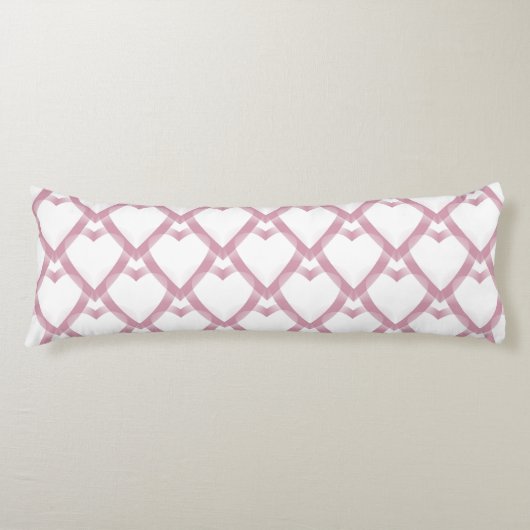 Coussins Longs Coeurs blancs roses (Devant)