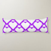 Coussins Longs Cœurs blancs violets (Dos)
