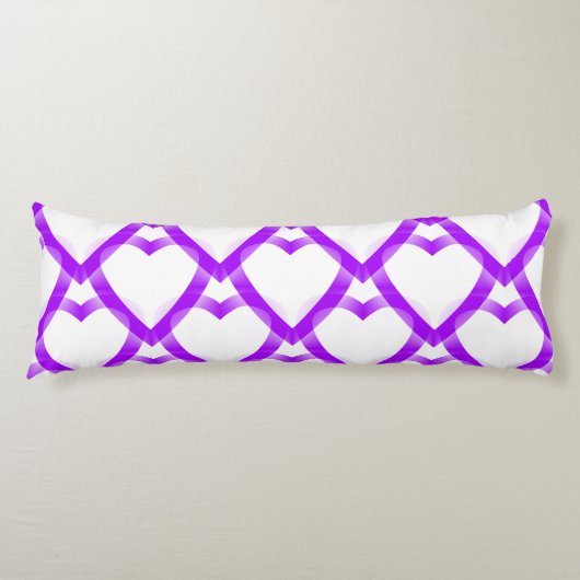 Coussins Longs Cœurs blancs violets (Devant)