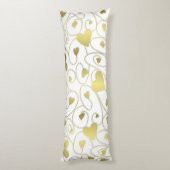 Coussins Longs Coeurs bouclés en or (Dos (Vertical))