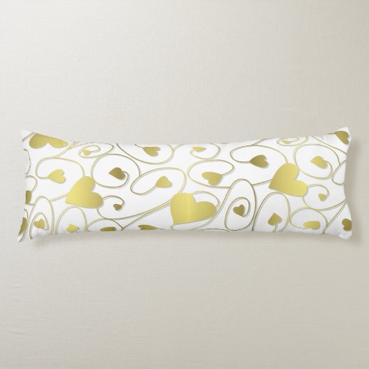Coussins Longs Coeurs bouclés en or (Devant)