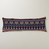 Coussins Longs Coeurs d'art populaire frontière sur l'oreiller du (Dos)